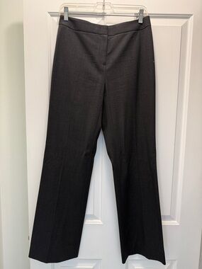 Lafayette 148 New York Gray Wool Grey Straight-Leg Trousers